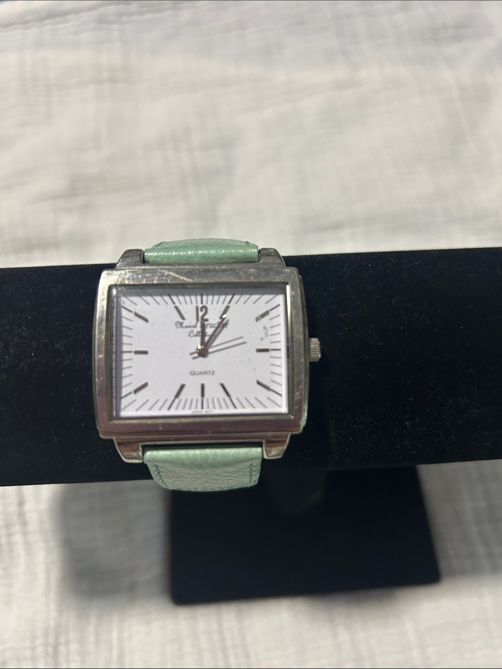 Marcel Drucker Aqua Leather Strap Watch. NEEDS BATTERY